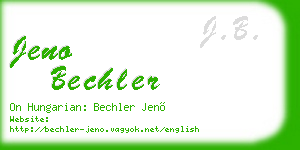 jeno bechler business card